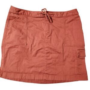 LL Bean Blush Pink Straight Skirt Twill Favorite Fit Cargo Pocket Women's 16